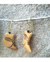 Alphabey's Yellow Dyed Bone Carving Gold Plated Brass Earrings For Women